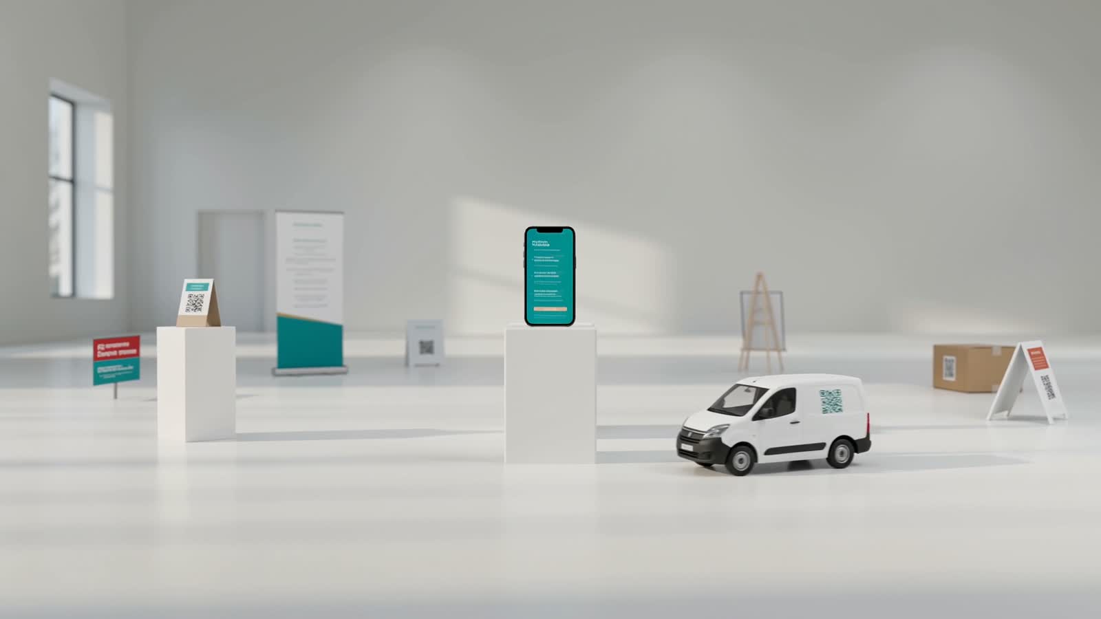 Outdoor field with a scannable gotosignal profile poster